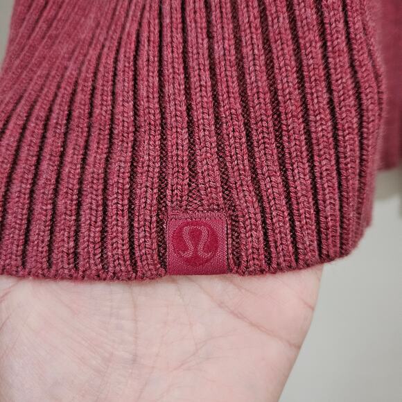 Lululemon Cashlu Sweater Wrap Heathered Mulled Cardigan Wine M/L - Picture 13 of 16